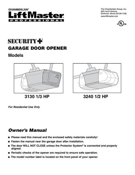 idrive garage door opener replacement pdf manual